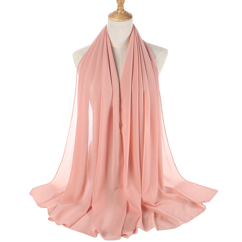 Coral Salmon Women's Chiffon Scarf