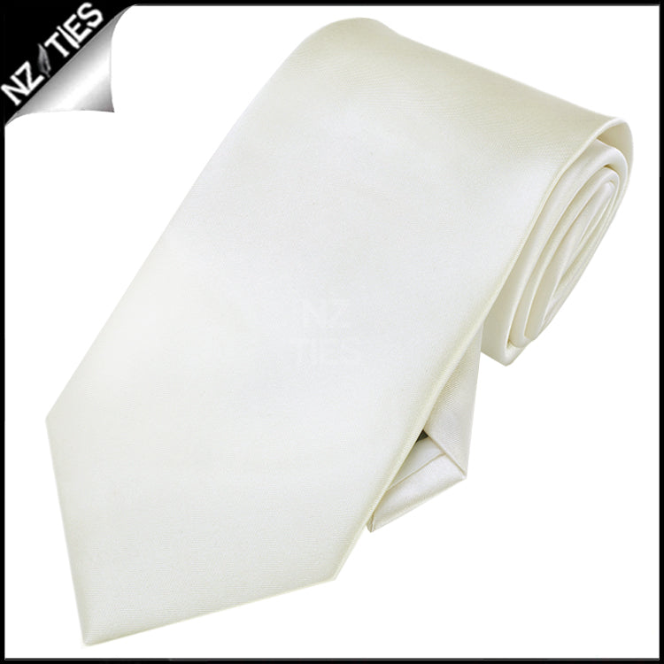 Boys Ivory Champagne Plain Necktie