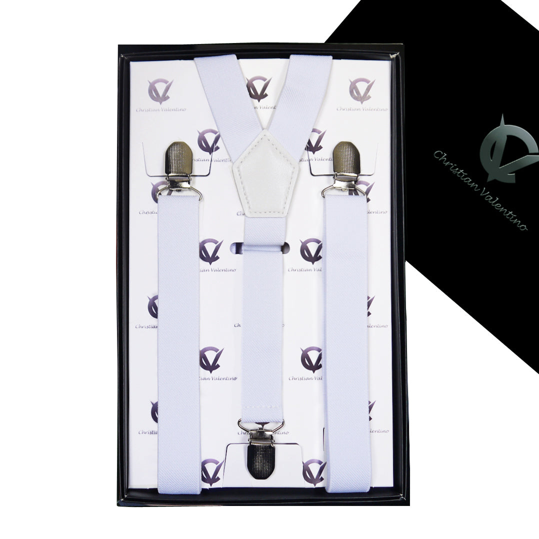 White Y2.5cm Men's Braces Suspenders
