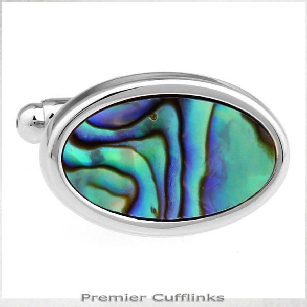OVAL PAUA CUFFLINKS