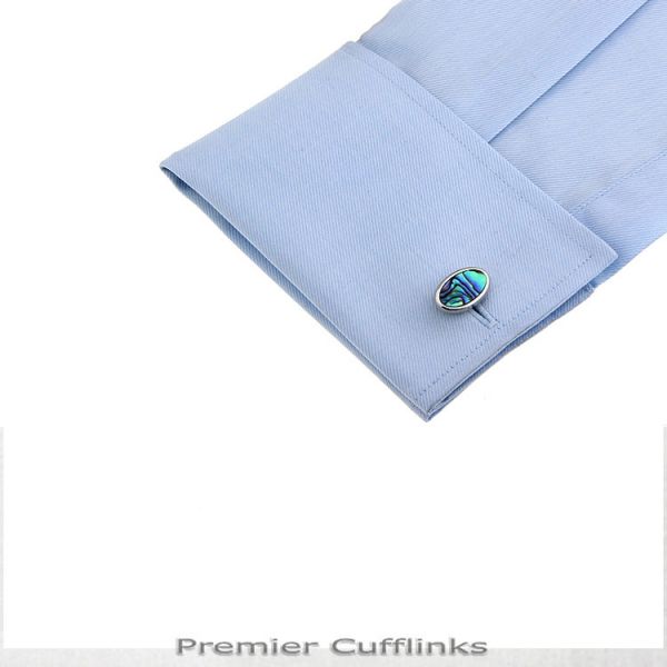 OVAL PAUA CUFFLINKS