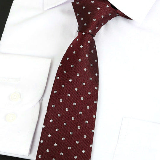 Burgundy with Rings Silk Tie 2