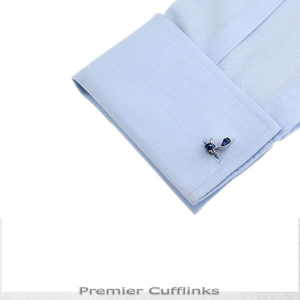 RED AND BLUE KNOT CUFFLINKS