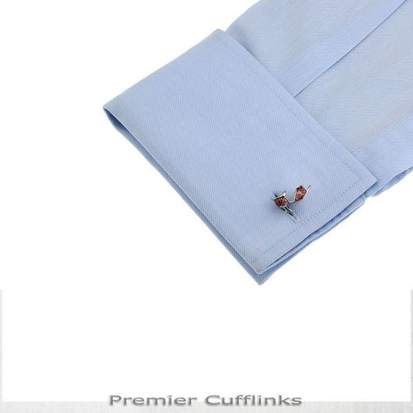 GREEN AND BLUE KNOT CUFFLINKS