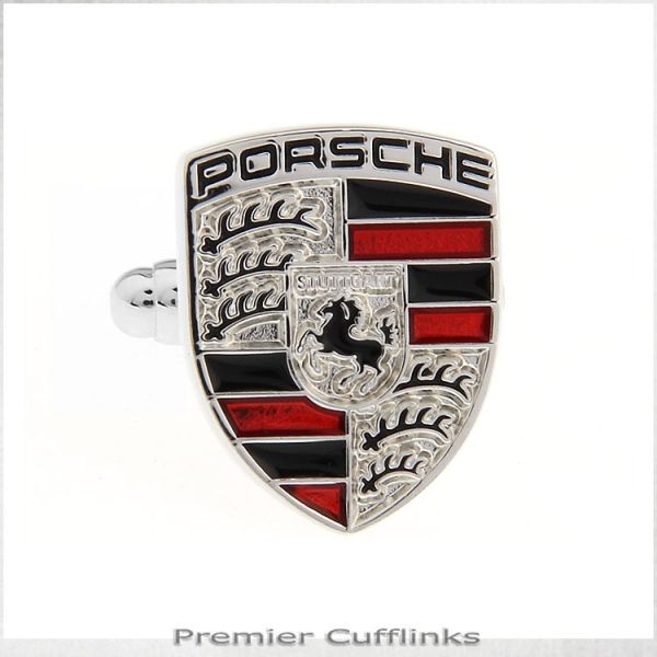 SILVER PORSCHE CUFFLINKS