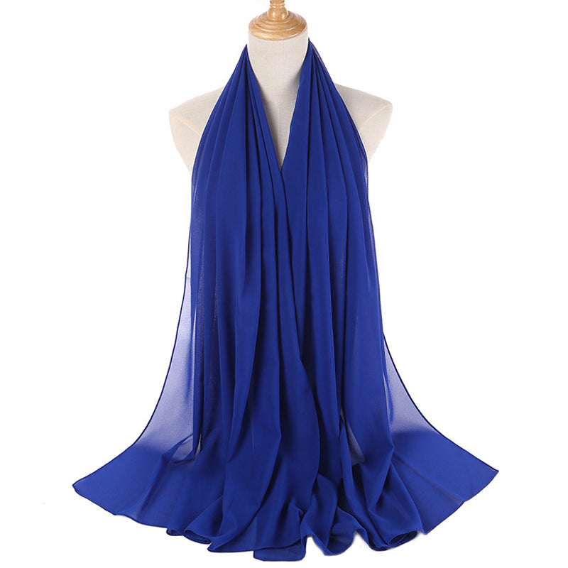 Royal Navy Blue Bubble Chiffon Scarf