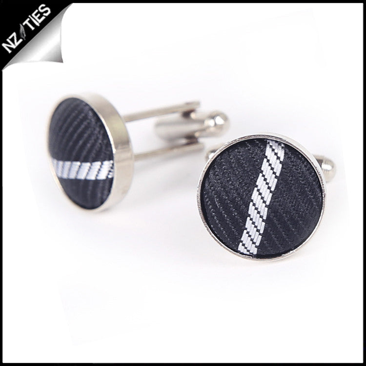 Mens Black Plaid Cufflinks