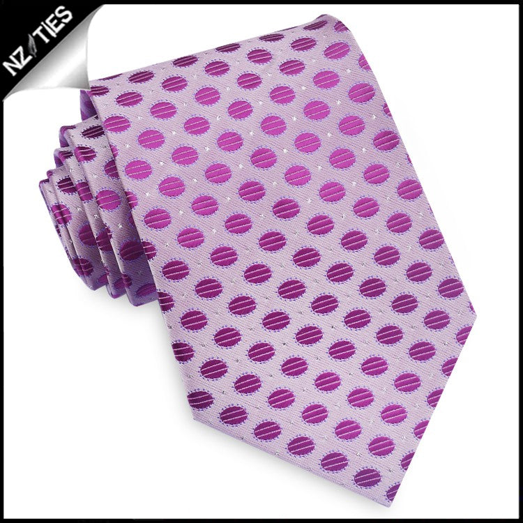 Lavender with Purple Polkadots & Highlights Mens Tie