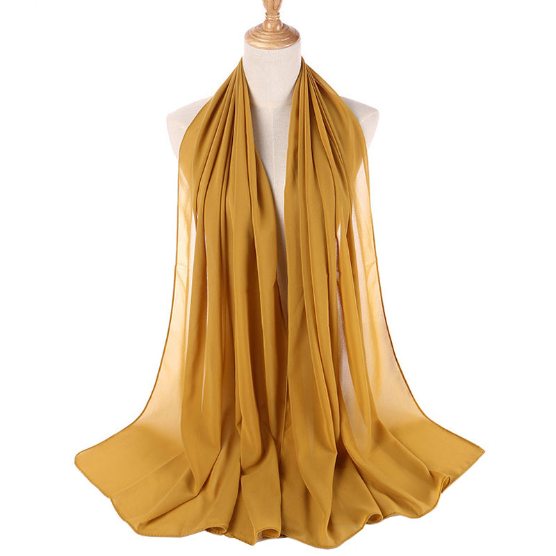 Classic Gold Womens Bubble Chiffon Scarf