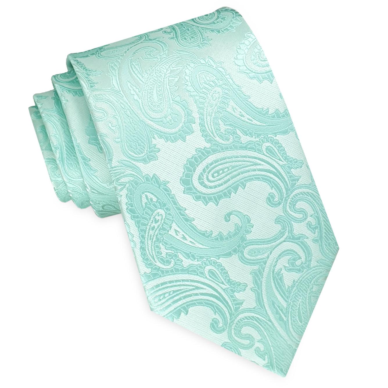 Mint Green Paisley Mens Tie