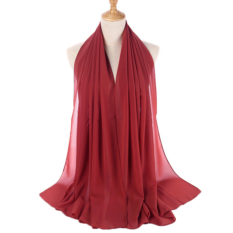 Rust Brick Red Bubble Chiffon Scarf