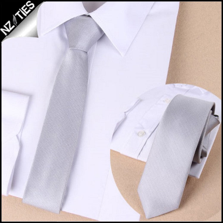 Mens Light Silver Zipper Necktie 2