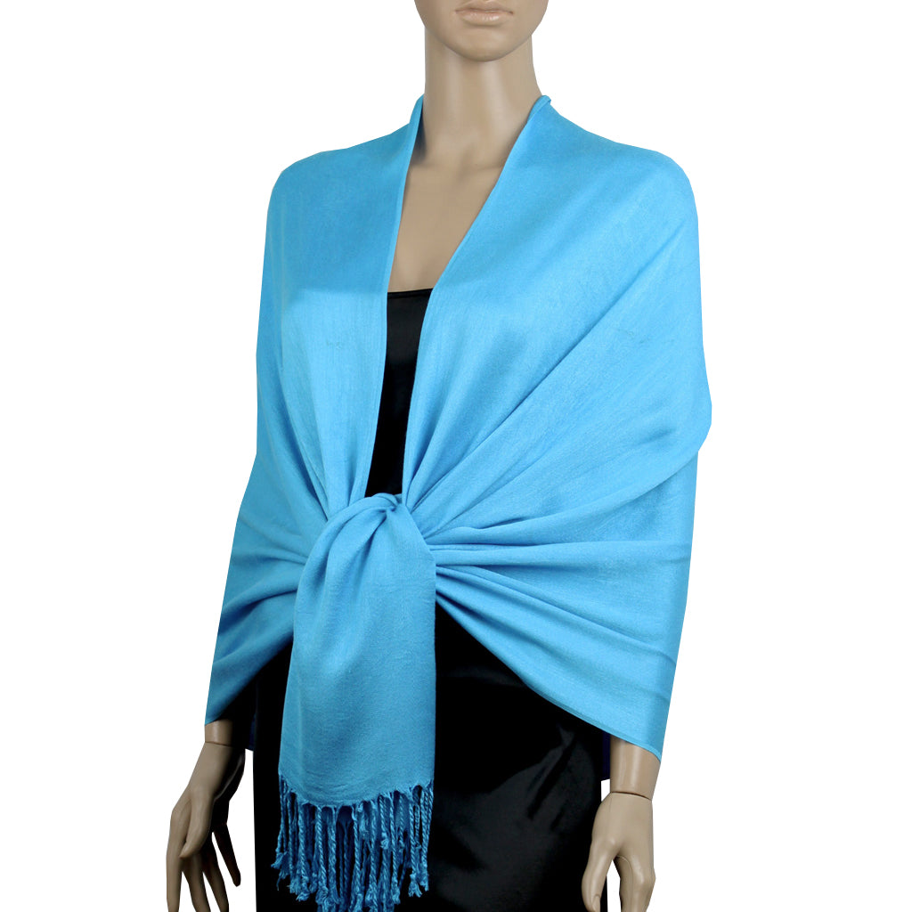 Bright Blue Ladies High Quality Pashmina Scarf