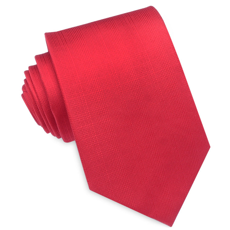 Bright Red with Micro Check Texture Mens Tie