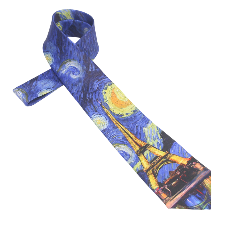 Eiffel Tower Starry Night Slim Tie