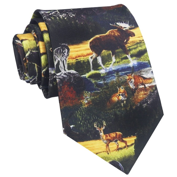 Forest Animals Design Tie