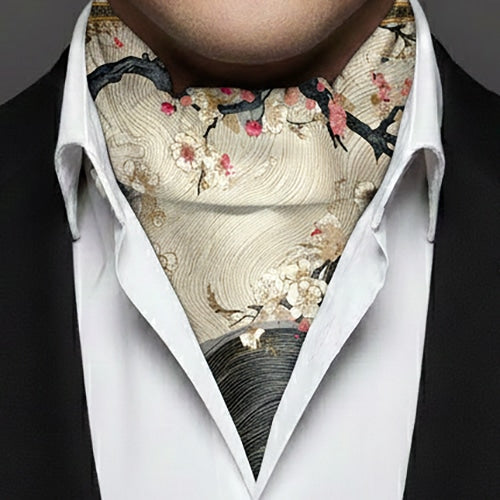 Genuine Silk Hanami Blossom Ascot Cravat
