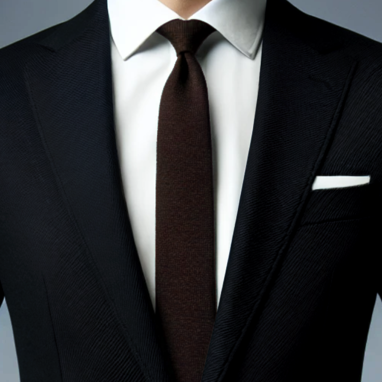 Dark Chocolate Brown Cotton Blend Skinny Tie