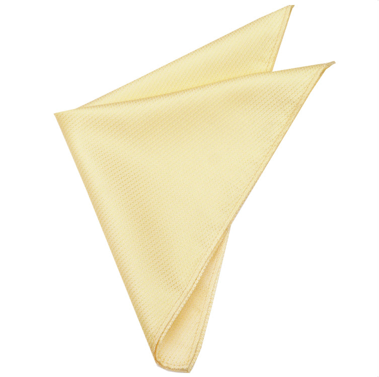 Light Gold Yellow Woven Texture Pocket Square