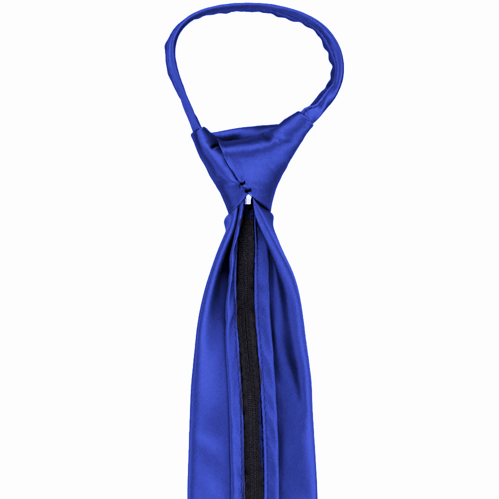 Mens Royal Blue Zipper Tie