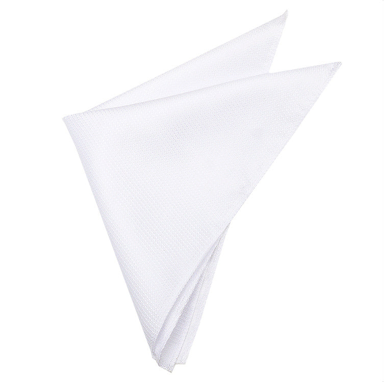 White Woven Texture Pocket Square
