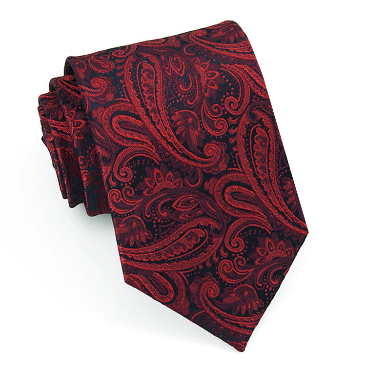 Dark Blue & Red Paisley Mens Tie