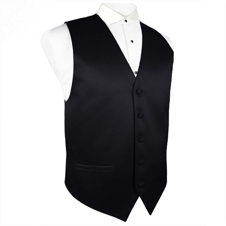 Mens Black Waistcoat Vest