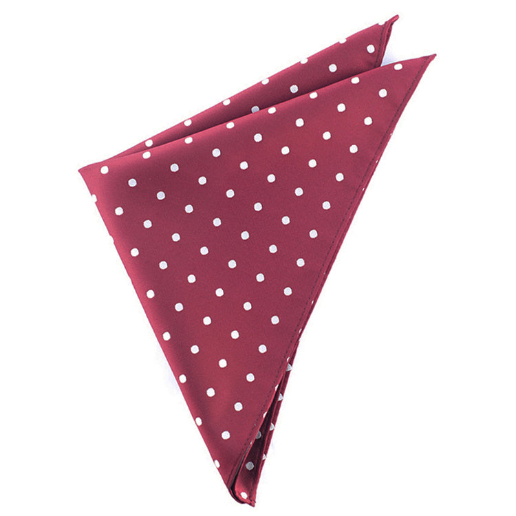 Burgundy Polka Dot Pocket Square