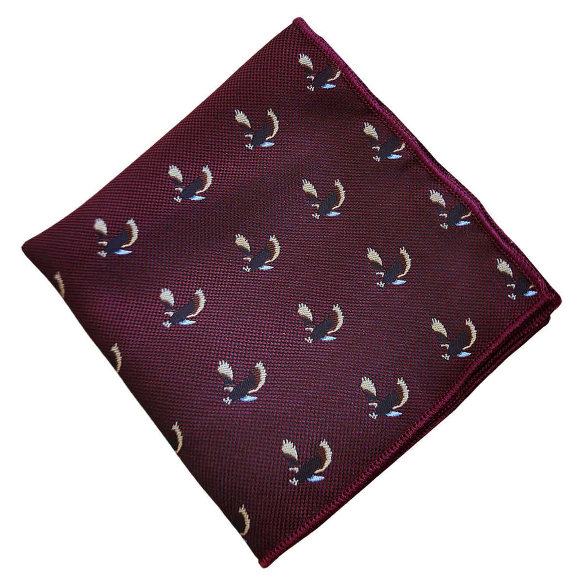 Burgundy with Eagles Pocket Square