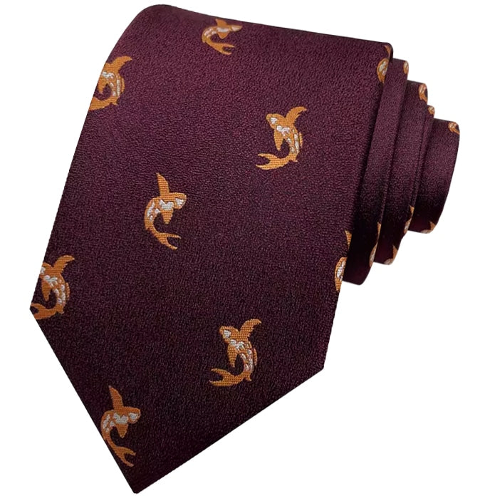 Burgundy with Goldfish Tie