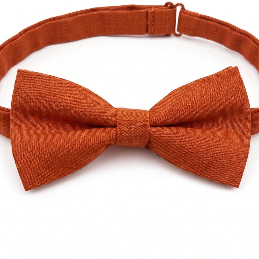Burnt Orange Cotton Men's Bow Tie