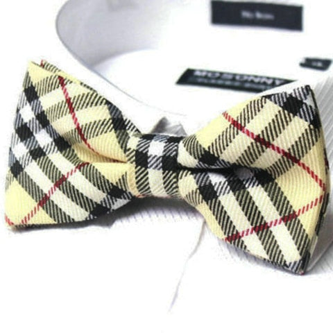 Mens Camel Thompson Tartan Bow Tie