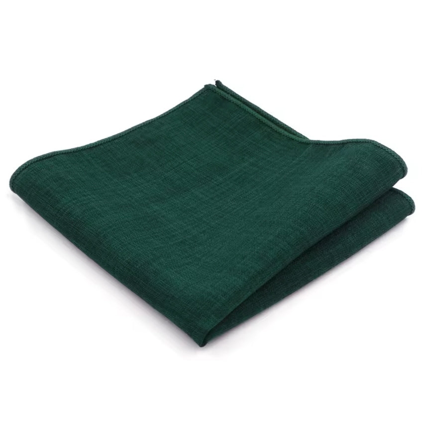Hunter Green Cotton Pocket Square
