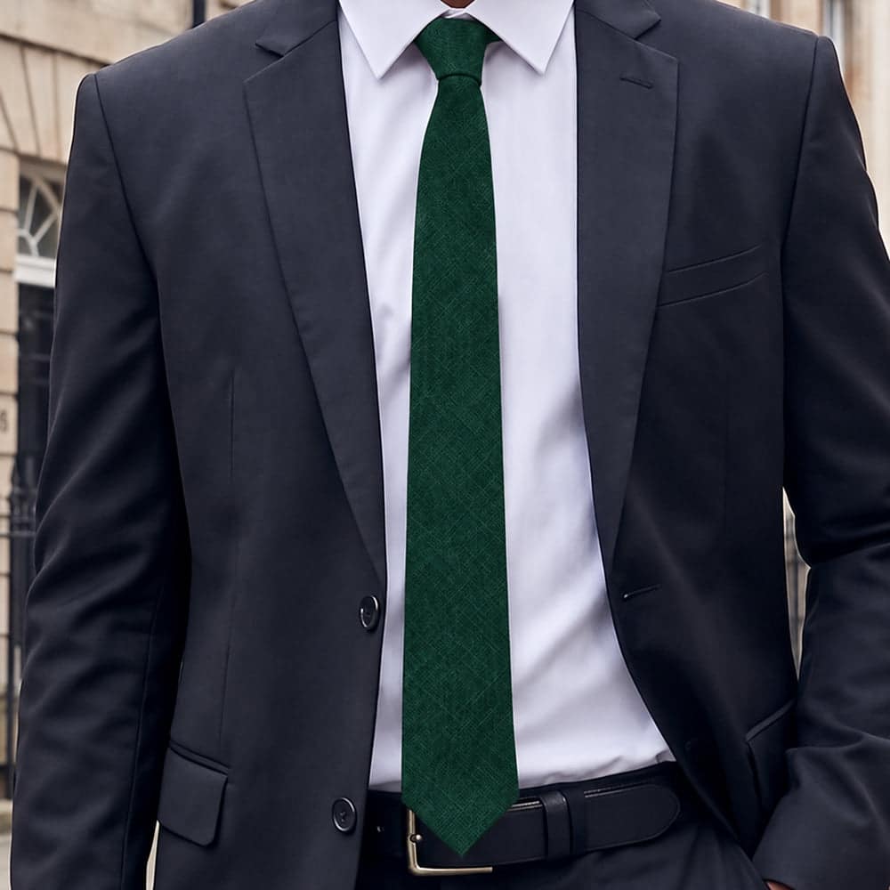 Hunter Green Cotton Slim Tie