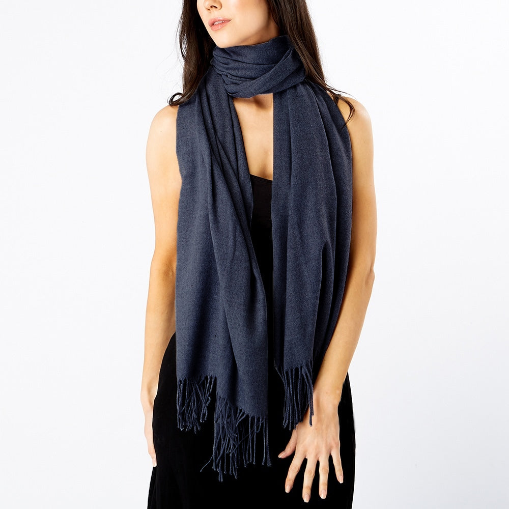 Dark Grey Ladies High Quality Pashmina Scarf