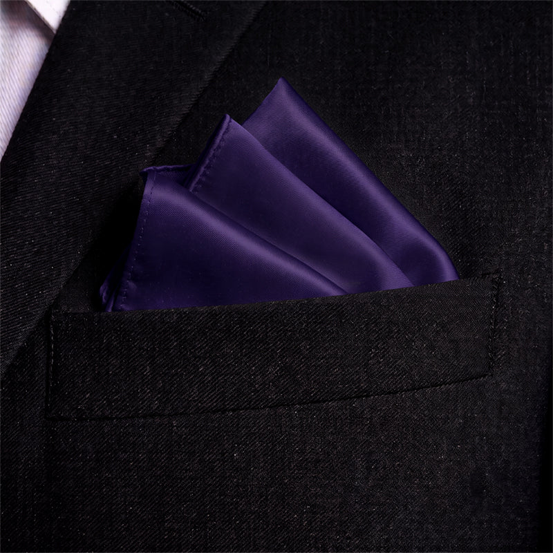Dark Purple Tie and Pocket Square Set