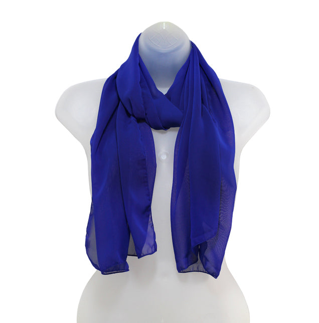 Electric Blue Chiffon Scarf