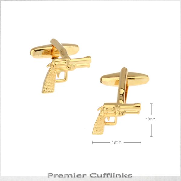 GOLD REVOLVER CUFFLINKS