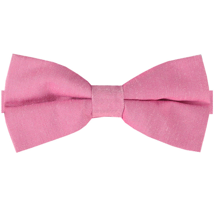 Grapefruit Pink Cotton Mens Bow Tie