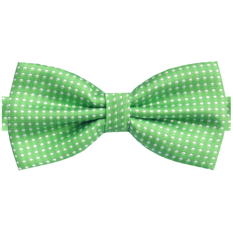 Bright Green with White Polkadots Bow Tie
