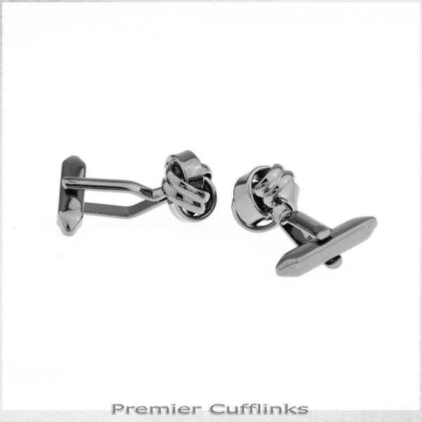 GUN METAL KNOT CUFFLINKS