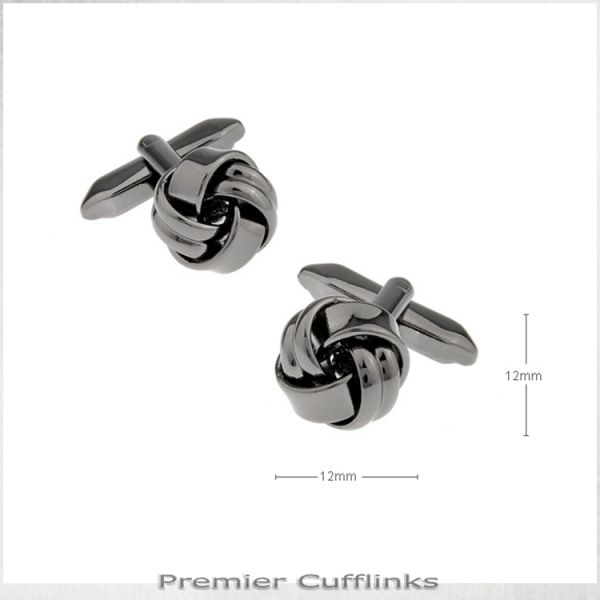 GUN METAL KNOT CUFFLINKS