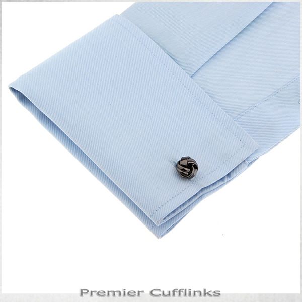 GUN METAL KNOT CUFFLINKS