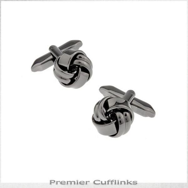 GUN METAL KNOT CUFFLINKS