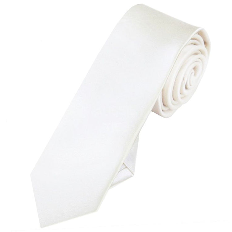 Mens Ivory Champagne Skinny Tie