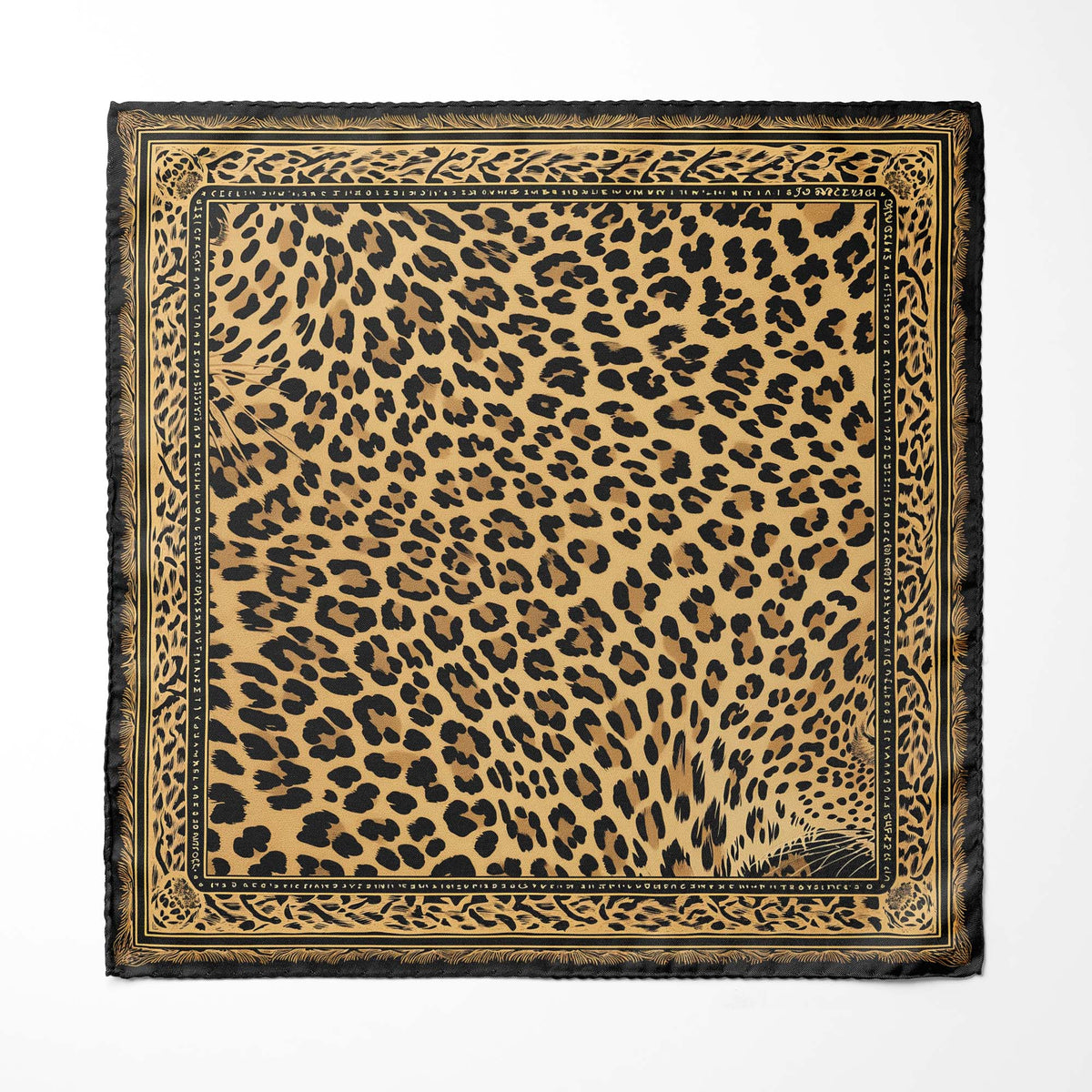 Genuine Silk Leopard Print Pocket Square