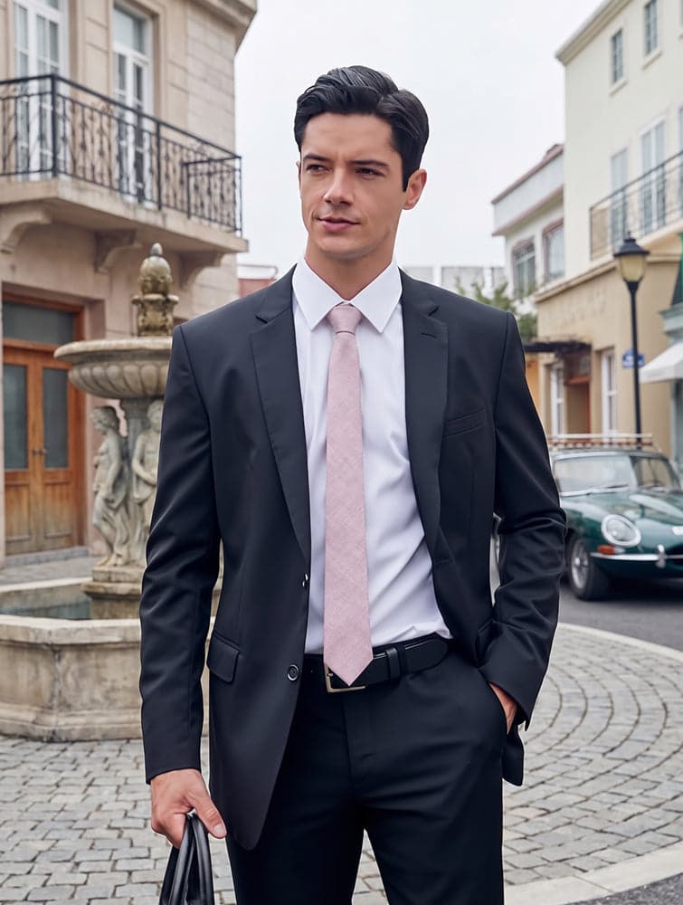 Light Pink Cotton Slim Tie