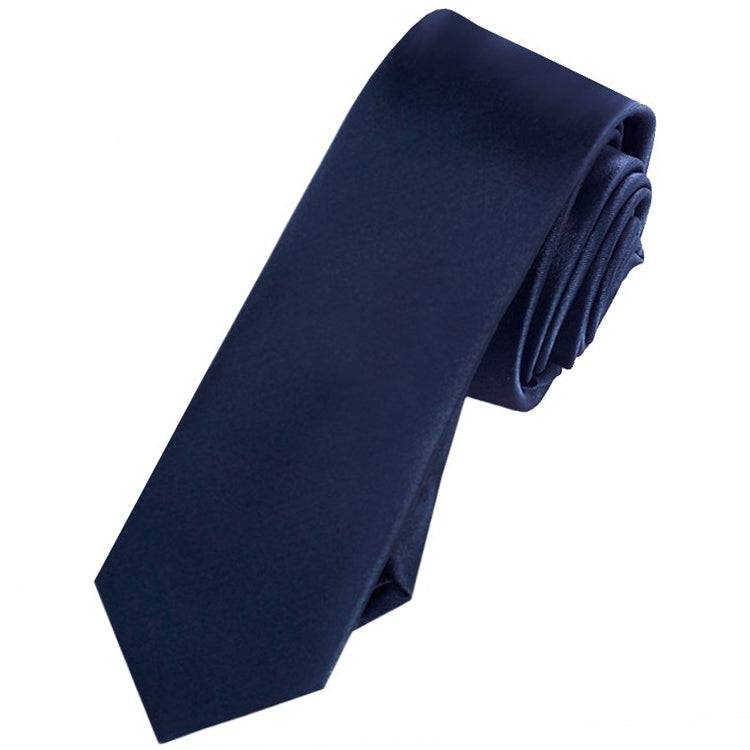 Mens Dark Blue Skinny Tie