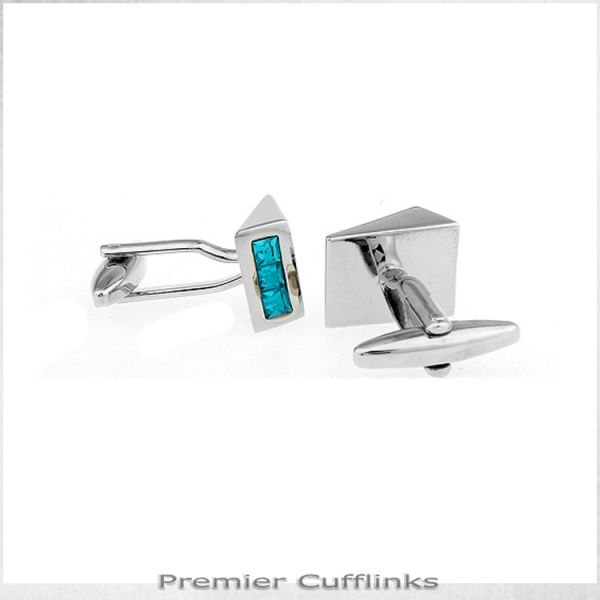 PRISM STUD WITH TURQUOISE INSET CUFFLINKS