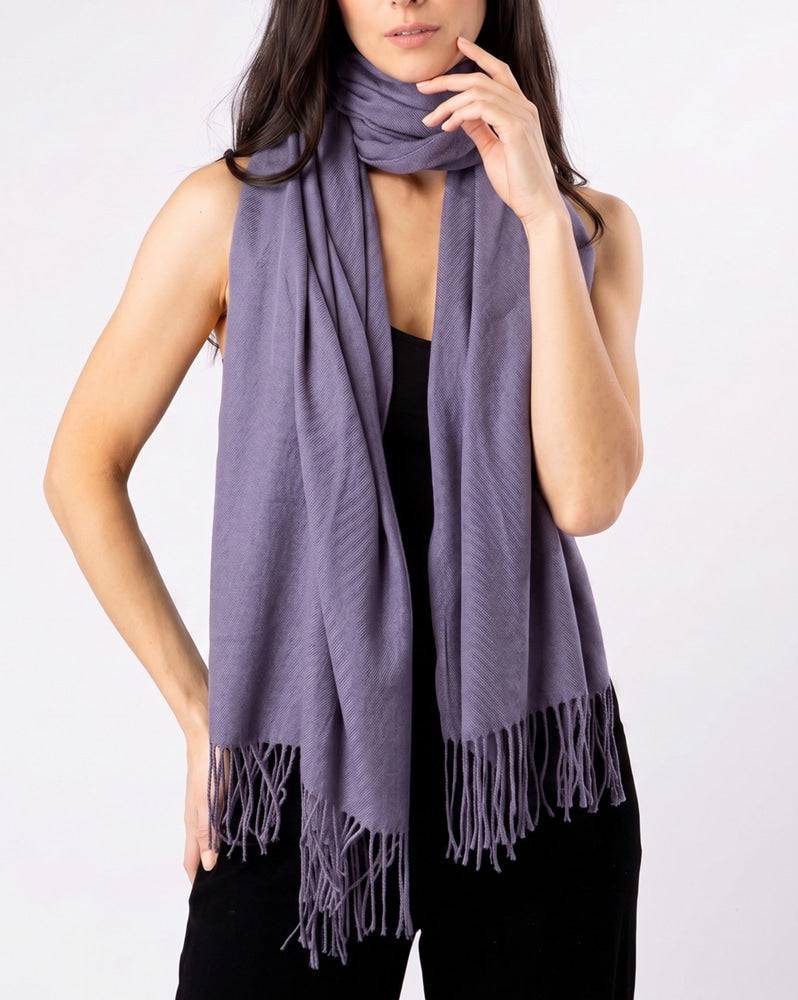 Purple Grey Ladies High Quality Pashmina Scarf
